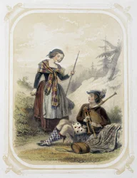 Couple en Écosse - dans "Album du jeune voyageur", illustré par Louis Lassalle