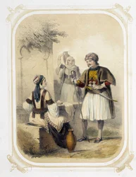 Habitants de la Grèce - dans "Album du jeune voyageur", illustré par Louis Lassalle