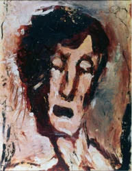 Visage de face avec les yeux fermés