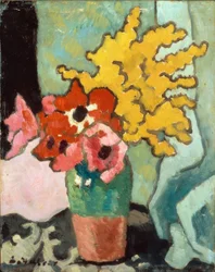 Anémones et mimosa