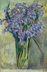 Vase de fleurs en verre, vers 1910