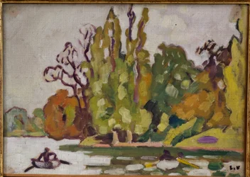 Les barques sur le lac du bois de Boulogne