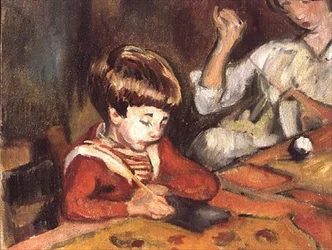 Petit garçon faisant ses devoirs
