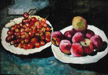 Nature morte avec pêches et cerises