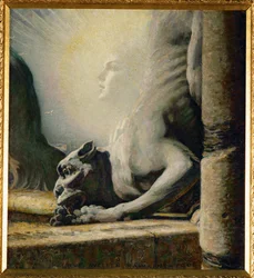 Le sphinx et la chimere (painting on canvas)