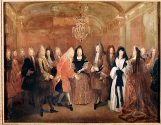 Le roi de France Louis XIV reçoit le prince Frédéric Auguste Ier au château de Fontainebleau
