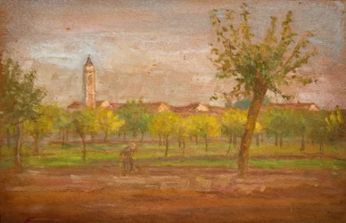 Le village de Cairate, Lombardie, 1877