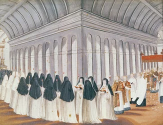 Procession du Saint-Sacrement dans le cloître, de 