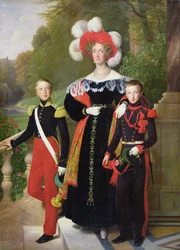 Marie Amélie de Bourbon-Sicile et ses fils, Henri d