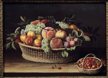 Panier de fruits et paniers de fraises Peinture par Louise Moillon (1610-1696) 1635 Toulouse, musée des Augustins