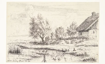 Paysage avec maison de paysan