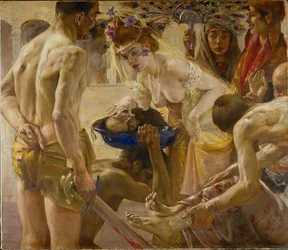 Salomé et la tête de saint Jean-Baptiste (peinture sur toile)