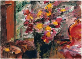 Vase de fleurs sur une table. 1922