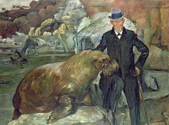 Carl Hagenbeck (1844-1913) dans son zoo, 1911