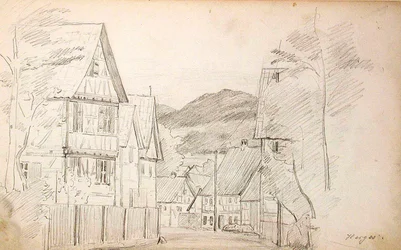 Figures dansantes (recto), rue de village (verso)