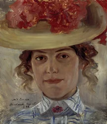 Madame Halbe avec chapeau de paille
