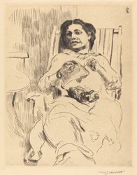 Femme avec ouvrage de couture, 1912