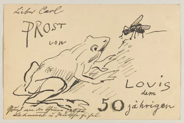 Lovis Corinth à Carl Strathmann : Carte postale, cachet postal du 12 août 1908