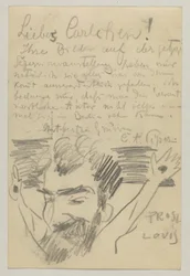 Lovis Corinth à Carl Strathmann : Carte postale, cachet postal du 16 janvier 1903