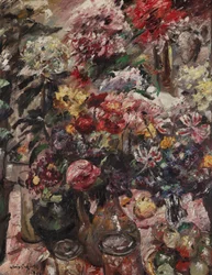 Nature morte avec chrysanthèmes et amaryllis