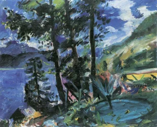 Walchensee avec fontaine