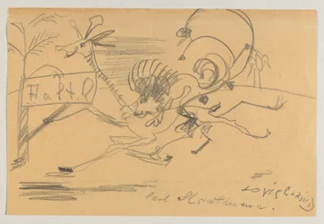 Dessin sur papier imprimé de Corinth à Strathmann