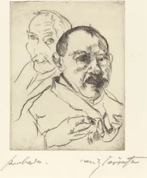 Esquisse de deux têtes masculines—Autoportraits