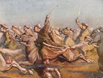 Illustration pour les récits des croisades (lithographie couleur)