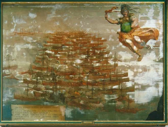 La bataille navale de Lépante en 1571, au cours de laquelle la flotte impériale de Don Juan d
