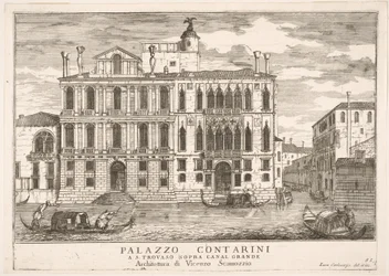 Planche 85 : Vue du palais Contarini à Campo San Trovaso, Venise, 1703, de La construction..., 1703