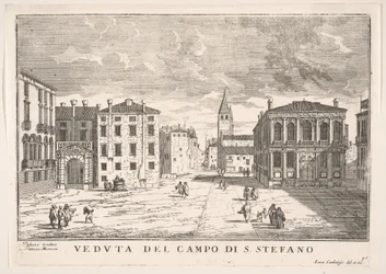 Planche 95 : Vue du Campo Santo Stefano avec le Palais Loredan et le Palais Morosini, Venise, 1703