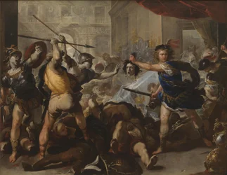 Persée change Phinée et ses partisans en pierre, début des années 1680