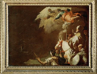 Le pape Léon le Grand face à Attila le Hun Bozzetto (peinture sur toile)