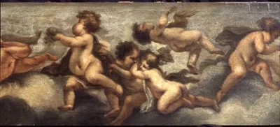 Putti jouant (détail droit)