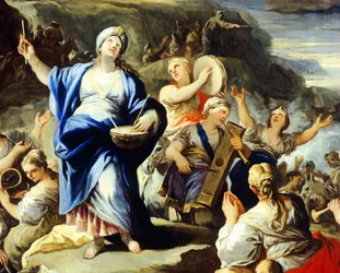 Scène de danse et de chant, du Chant de Miriam