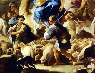 Moutons et bergers (détail)