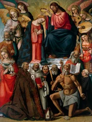 Couronnement de la Vierge avec des anges et des saints, collégiale Saint-Martin-et-Saint-Léonard, Foiano della Chiana, Arezzo