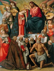 Couronnement de la Vierge avec des anges et des saints, 1523