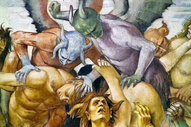 Damné en enfer, du cycle de fresques du Jugement Dernier