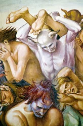 Damné en enfer, du cycle de fresques du Jugement Dernier