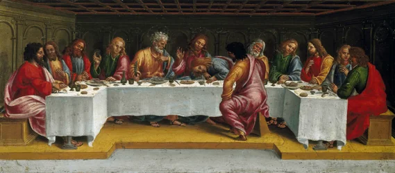 La Cène. Lamentation sur le Christ mort, panneau de prédelle
