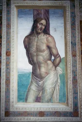 La Flagellation de Jésus, fresque de Luca Signorelli, abbaye de Monte Oliveto Maggiore, Toscane, Italie