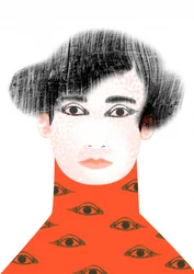 Femme surréaliste aux yeux