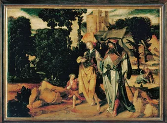 Hagar est renvoyée (peinture sur bois de chêne)