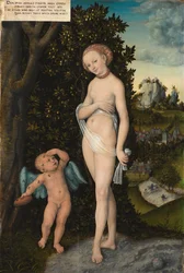 Vénus avec Cupidon volant du miel