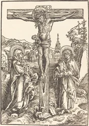 Le Christ en croix entre la Vierge et Saint Jean