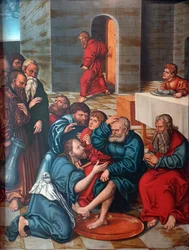 Allemand : Die Fußwaschung der Apostel Cycle de la Passion : Le Christ lave les pieds des apôtres