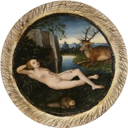 French : Nymphe de la source au repos Reclining Nymphe