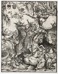 Saint Georges terrassant le dragon, 1500s