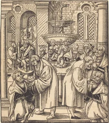 Les réformateurs Luther et Hus donnant la communion aux princes de la maison de Saxe